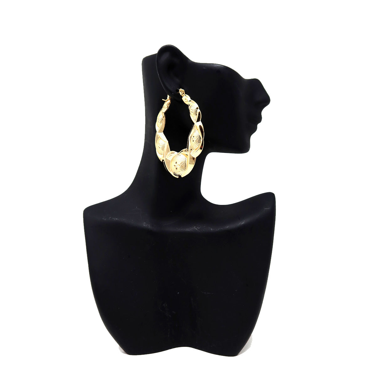 Oval Shaped Hugs Kisses Hollow Hoop Earrings