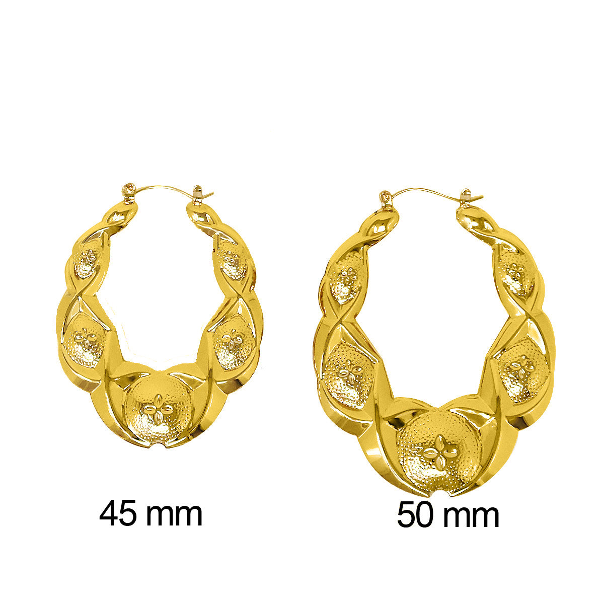 Oval Shaped Hugs Kisses Hollow Hoop Earrings