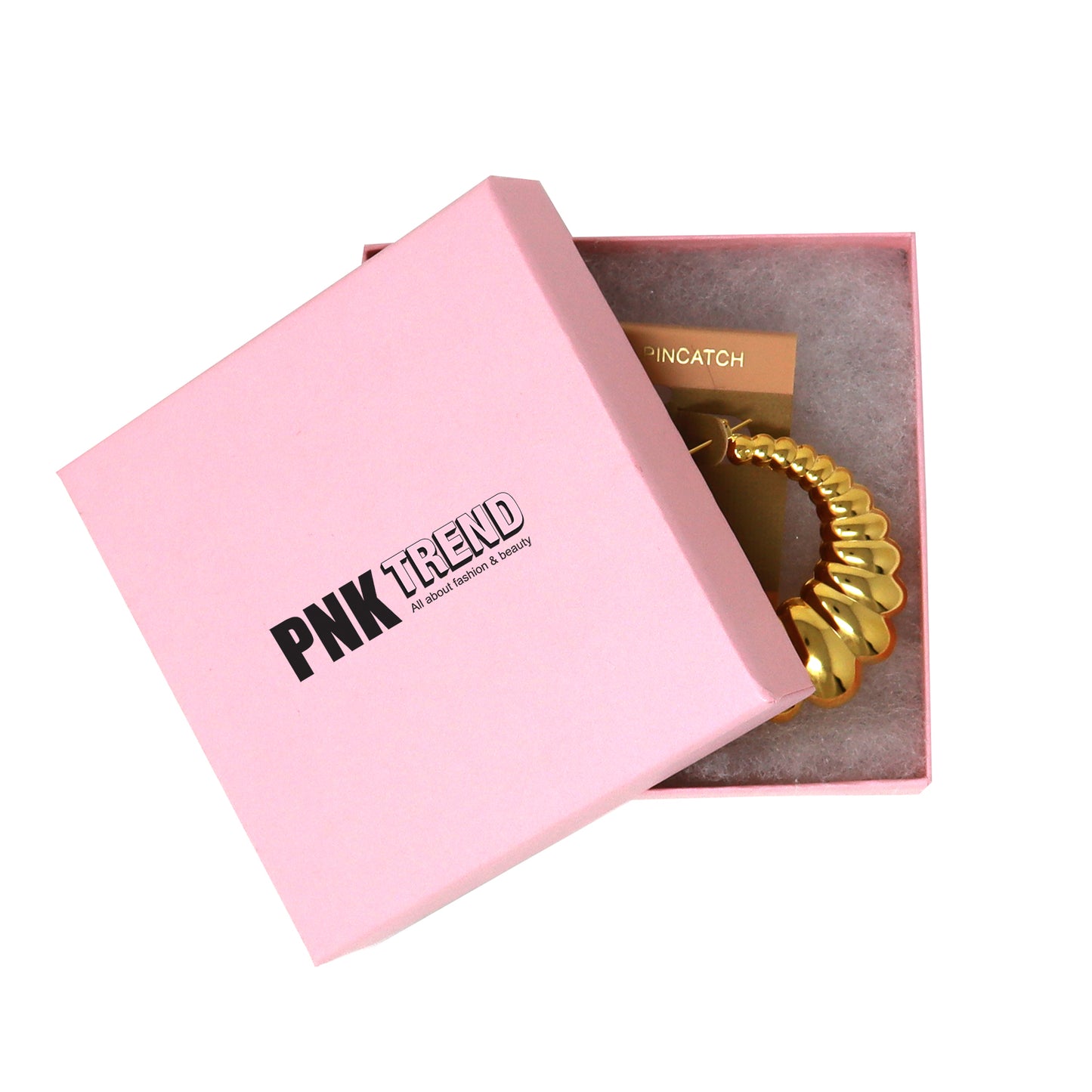 Gold Plated Scalloped Hoop Earrings-Made In USA