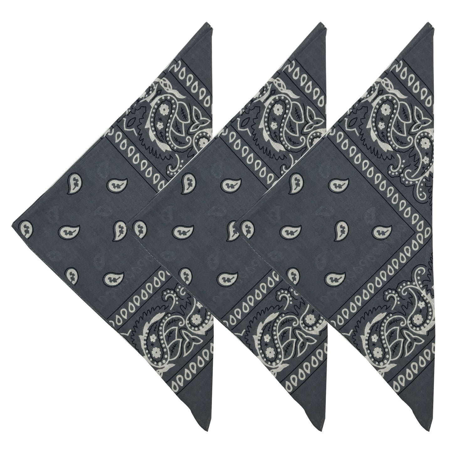 Paisley 3 piece Assorted Cotton Bandanas