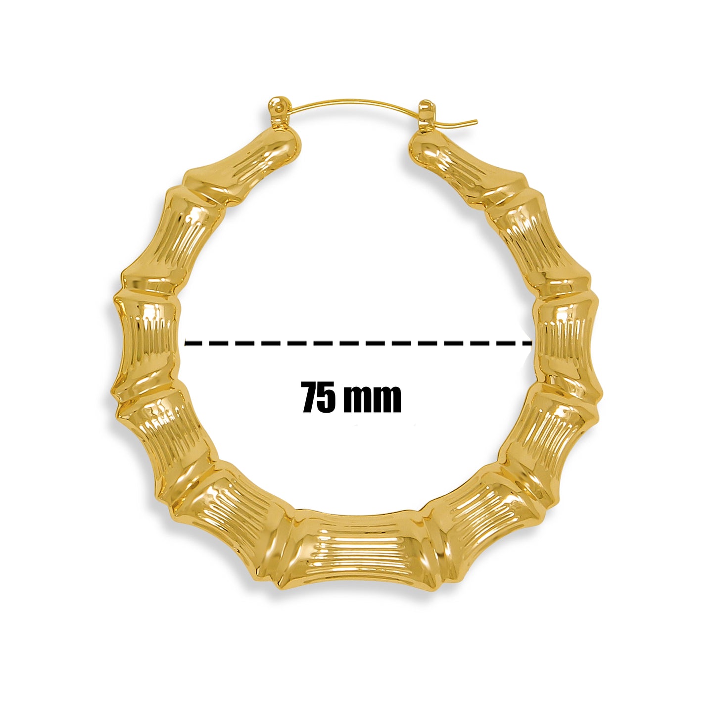 Gold Plated Bamboo Hoop Earrings