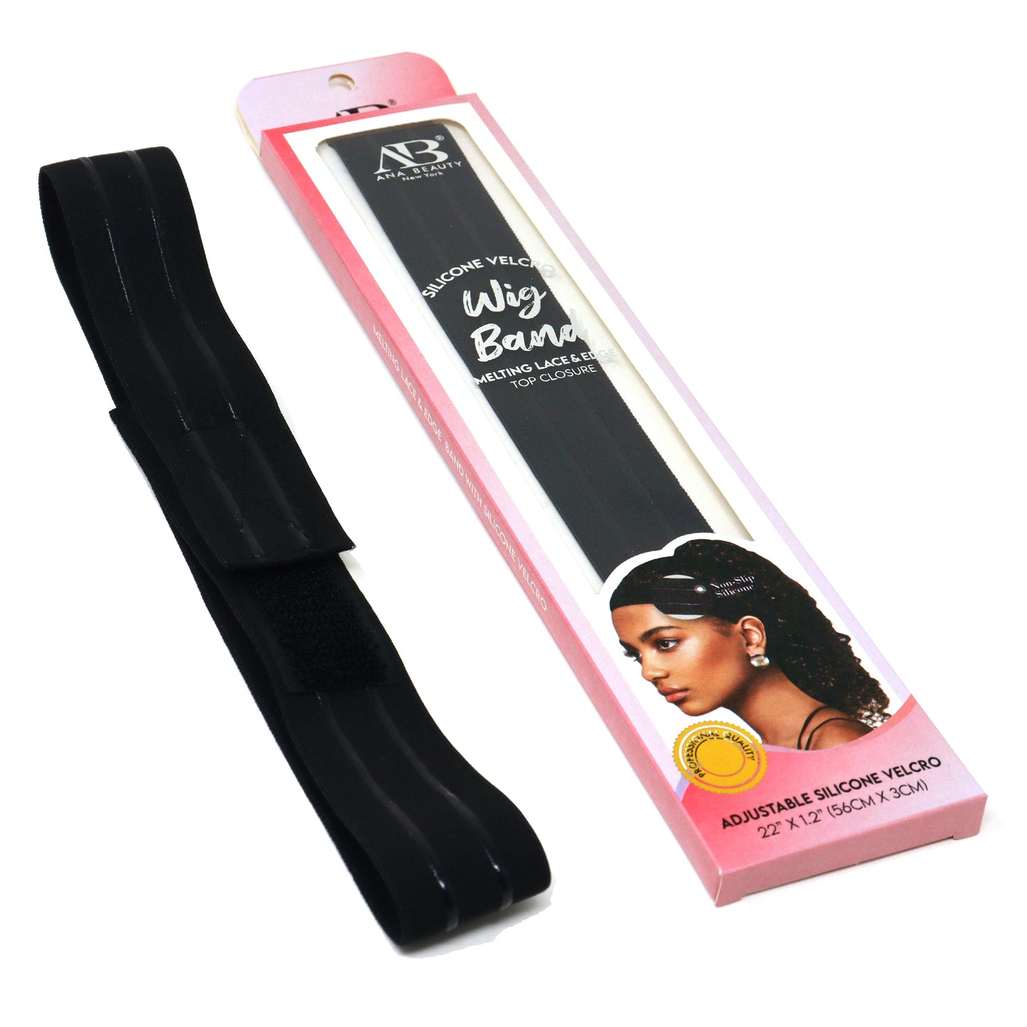 Ana Beuty Silicone Non-Slip Elastic Wig Band with Velcro Closures-2pcs