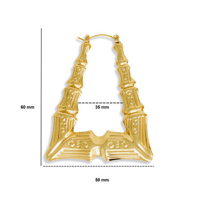 Triangle Bamboo Hoop Earrings