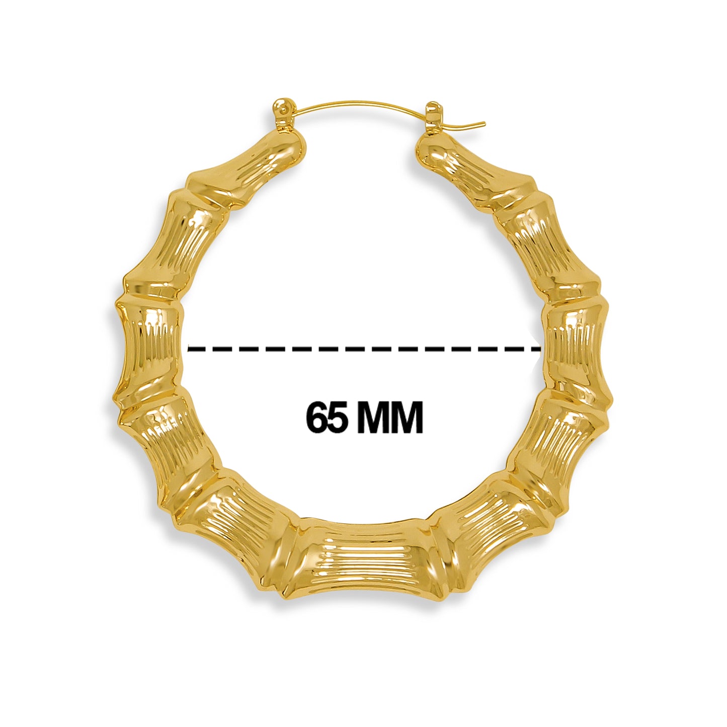Gold Plated Bamboo Hoop Earrings