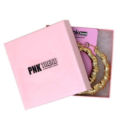 Gold Plated Bamboo Hoop Earrings