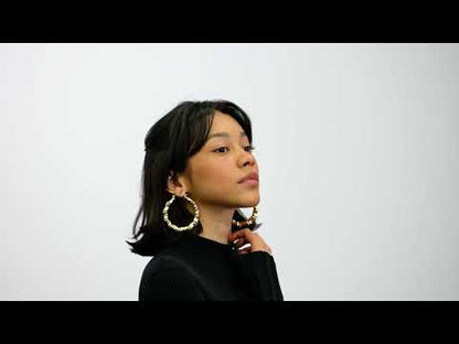 Gold Plated Bamboo Hoop Earrings